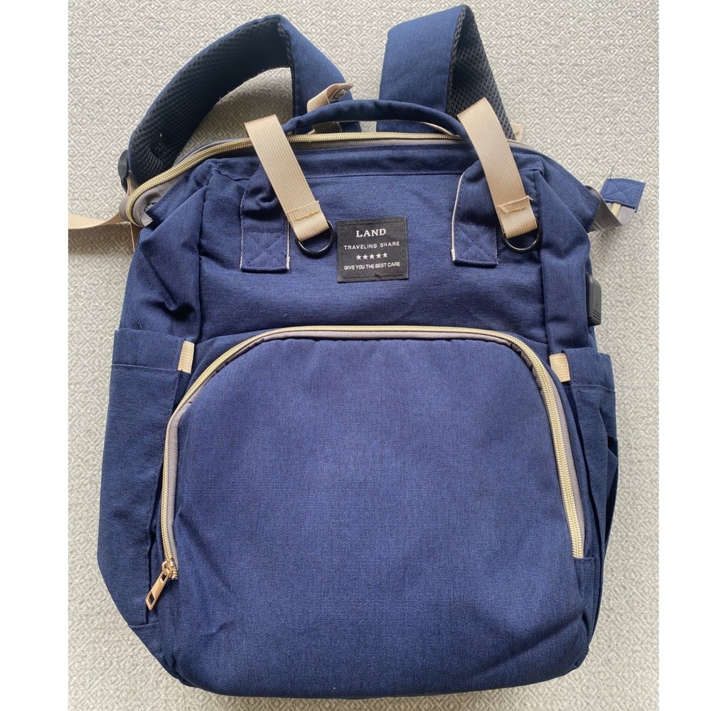 Land Backpack Unisex Large‎ Navy Blue Traveling Share Diaper Bag Canvas Multi